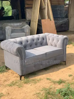 2-Seater Grey Chester Loveseat Sofa