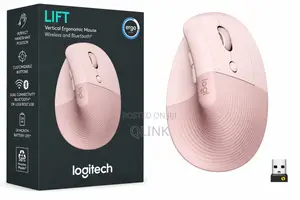 Logitech Lift Vertical Ergonomic Wireless and Bluetooth Mouse - Rose