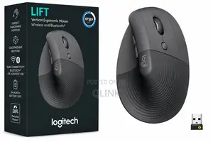 Logitech Lift Vertical Ergonomic Wireless and Bluetooth Mouse