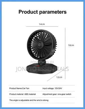 12V Car Dashboard Cooling Fan Powerful Dual Head Auto Air Fan