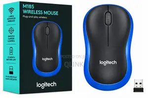 Logitech M185 Wireless Mouse - Blue - 910-002236