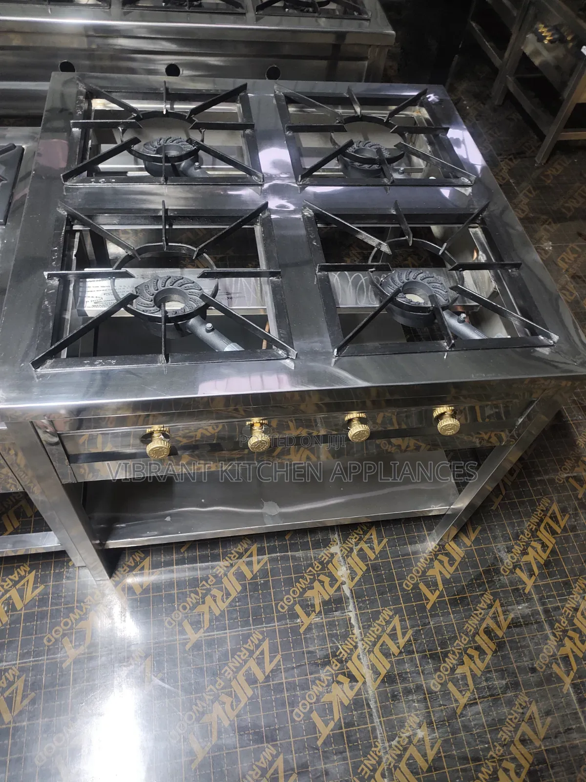 Commercial 4-Burner Square Stainless Steel Range