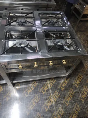 Commercial 4-Burner Square Stainless Steel Range