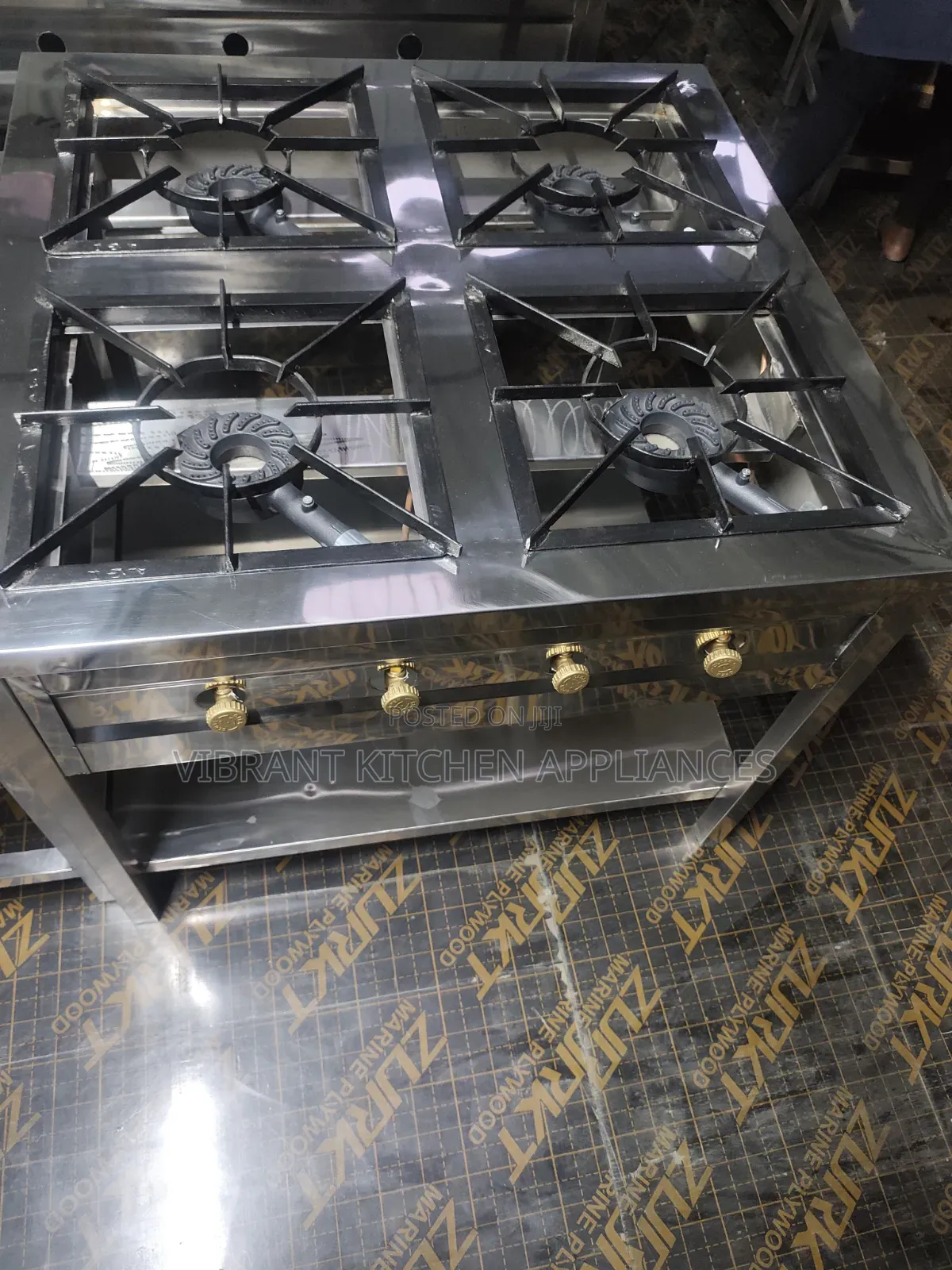 Commercial 4-Burner Square Stainless Steel Range