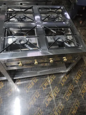 Commercial 4-Burner Square Stainless Steel Range