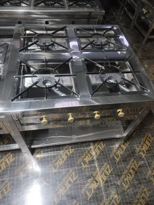 Commercial 4-Burner Square Stainless Steel Range