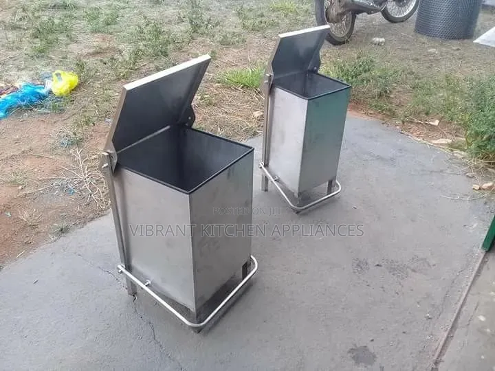 Stainless Steel Commercial Waste Bin — Foot Pedal Operated