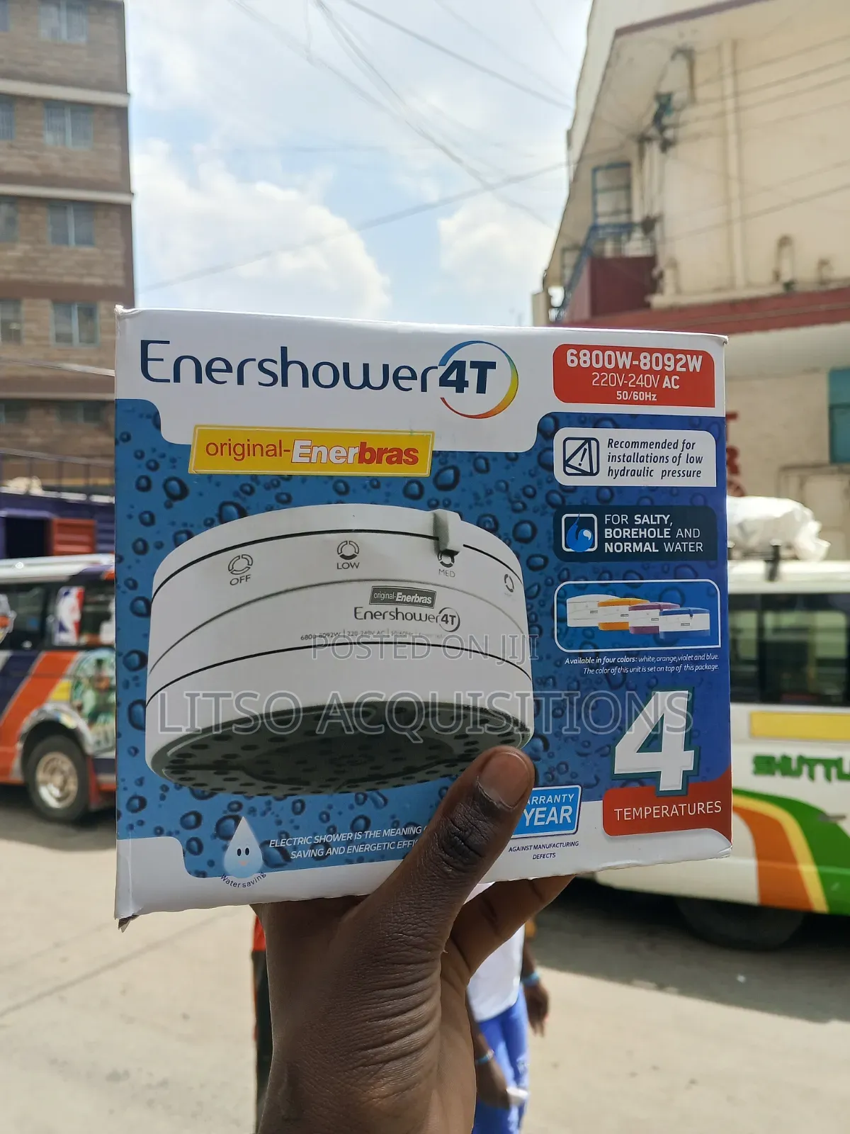 Original Enerbras Enershower 4T Instant Electric Shower – 6800W