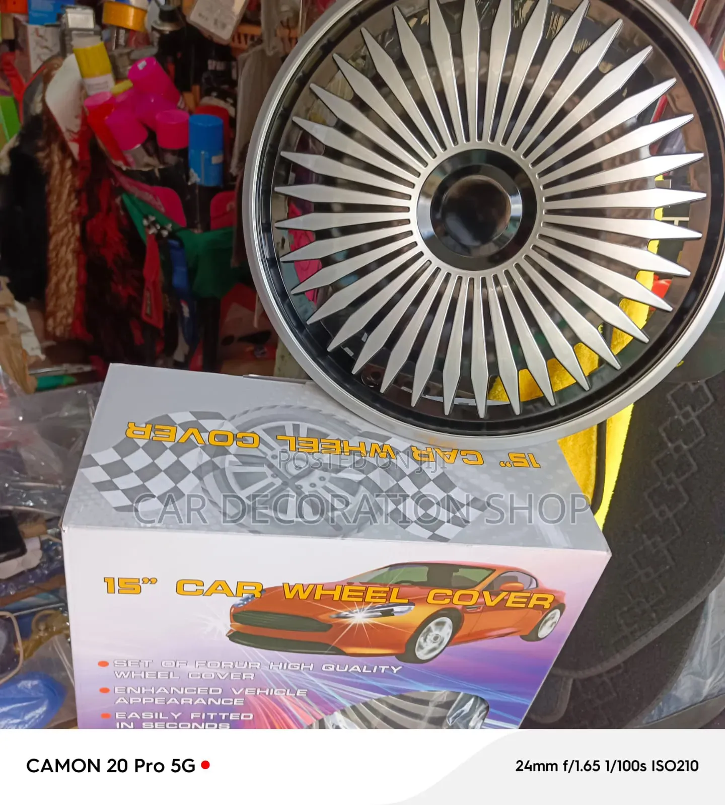 15" Multi Spoke Turbine Car Wheel With Silver Black Finish