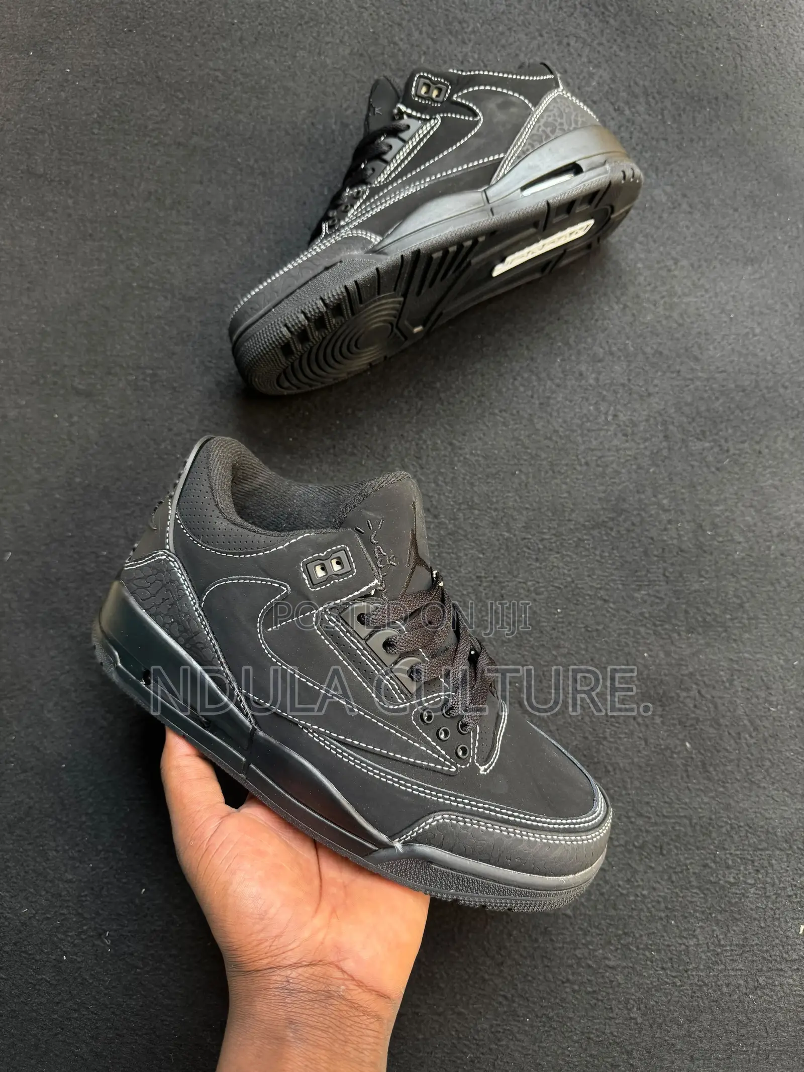 Jordan 3 Cactus Jack X Travis Scott Black and White
