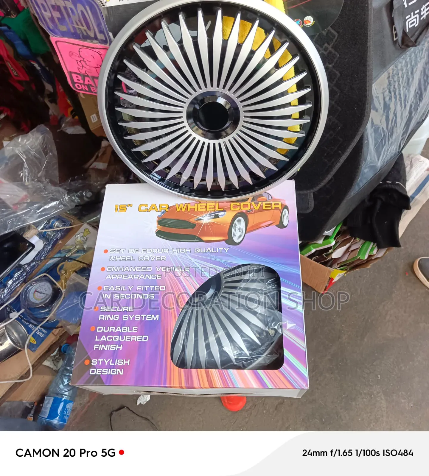 15inch Clip_on Snap_on Wheel Hubcap in 4pc Set