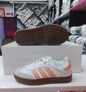 Kids Adidas Samba White Orange Sneakers
