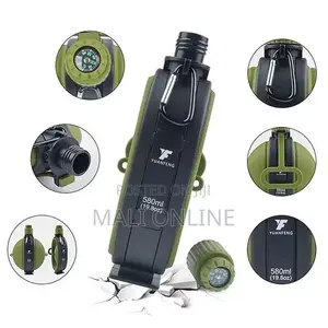 580ml Foldable Silicone Water Bottle Reusable Collapsible With Compass