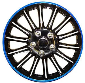 13" Black Accent Split Spokes Wheel Caps