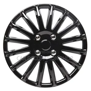 13" Gloss Black Wheel Trims Wheel Caps With Locking Retention Rings