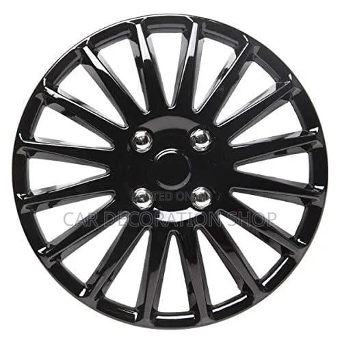 13" Gloss Black Wheel Trims Wheel Caps With Locking Retention Rings