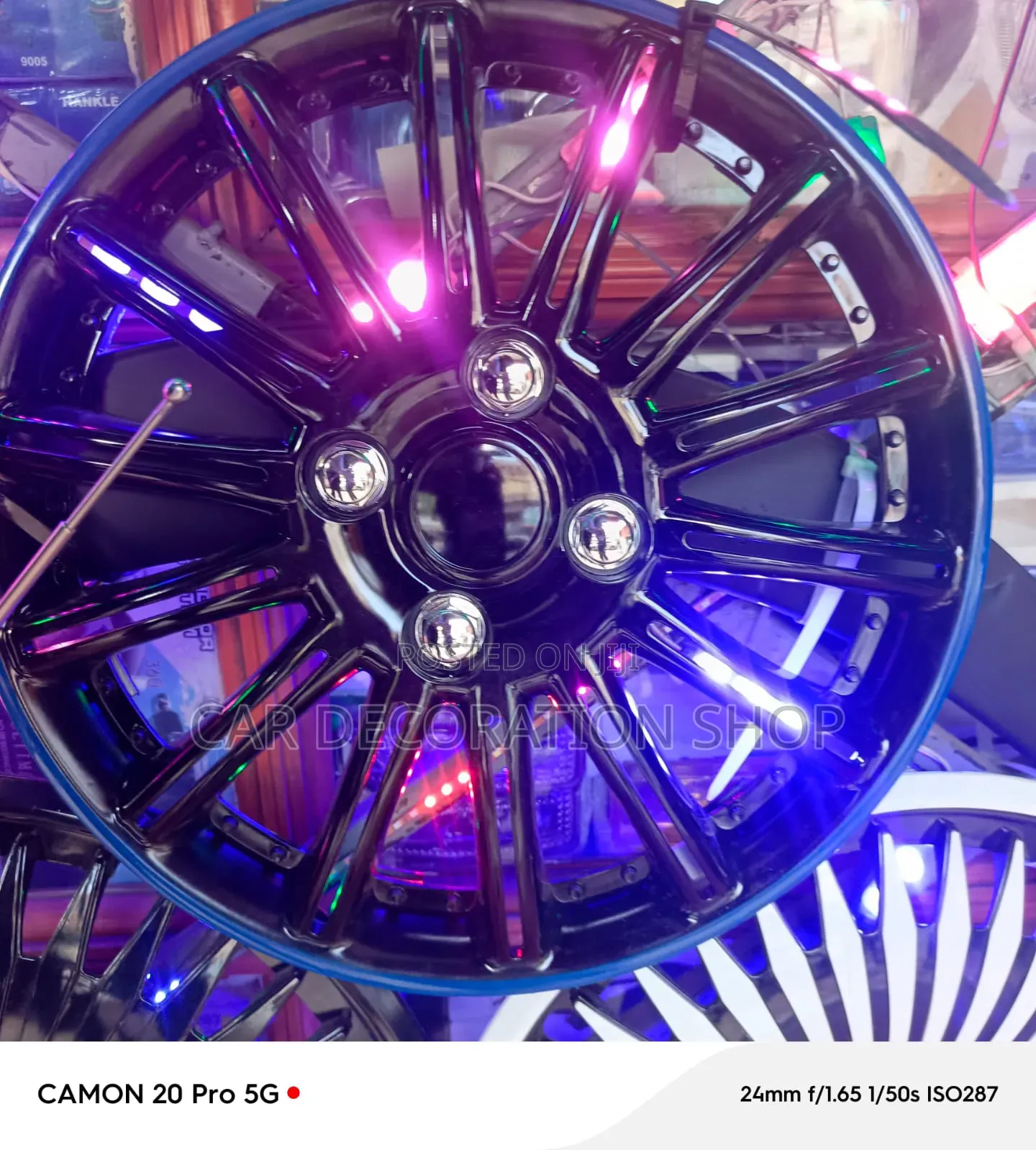 13" Gloss Black Wheel Trims Wheel Caps With Locking Retention Rings