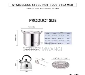 14Pc Stainless Steel Pots/Steamer in Kenya