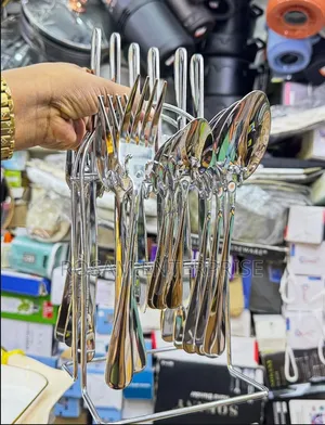 24pcs Silver Cutlery Set With a Stainless Holder