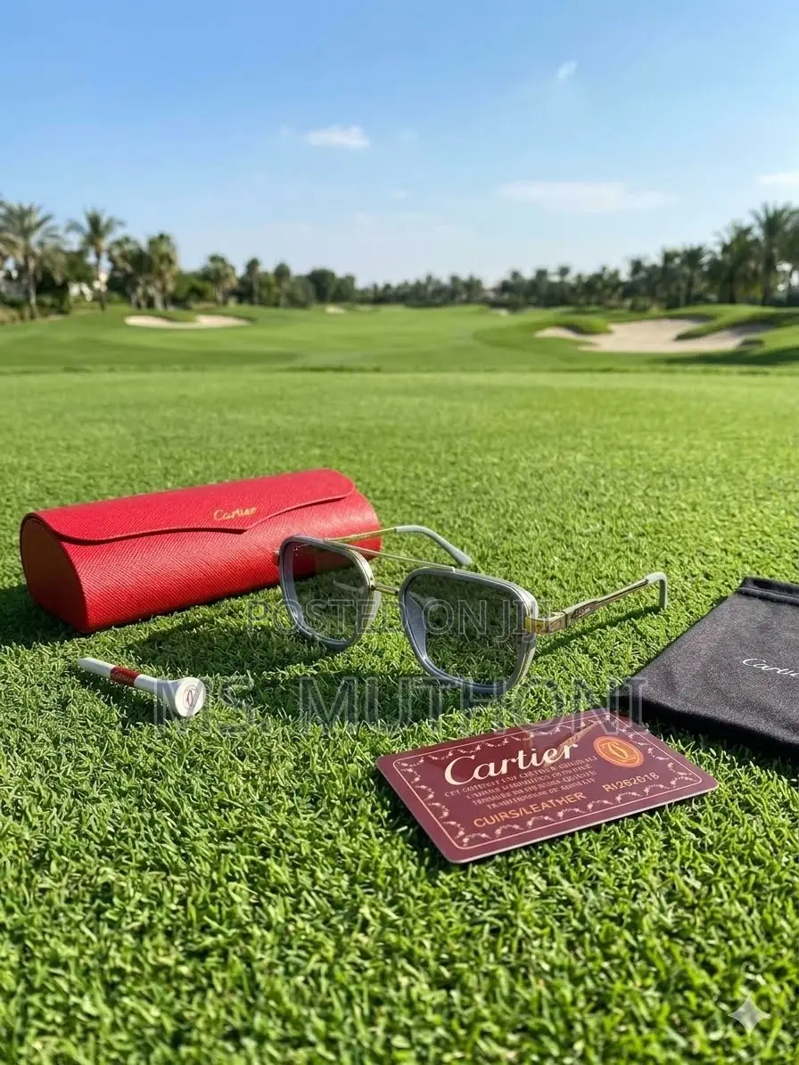 Polarized Cartier Double-Bridge Aviator-Style Square Sunglasses