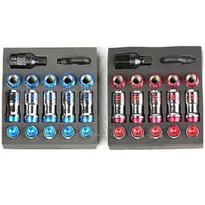Subaru Toyota Cars Wheel Lug Nuts Set in Red or Blue Finish