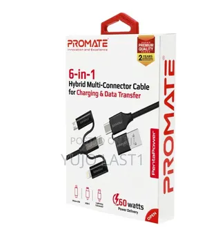 Promate PentaPower 60W 6-in-1 Cable
