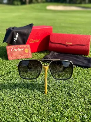 Black With Gold Accents Polarized Cartier Sunglasses