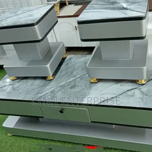 Coffee Table With Glass/Marble Topping With 2 Stools
