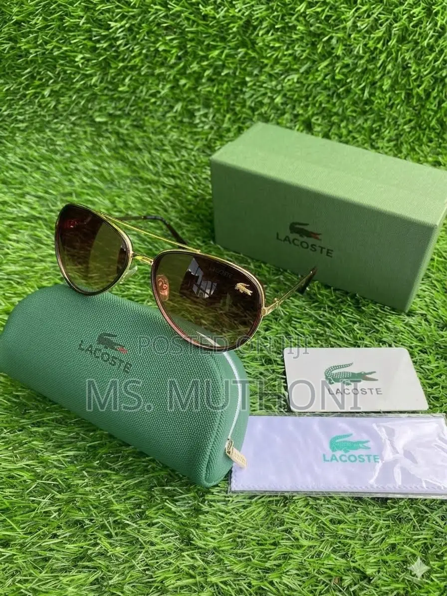 Lacoste Classic Metal Pilot Sunglasses (Gold / Brown Gradient)