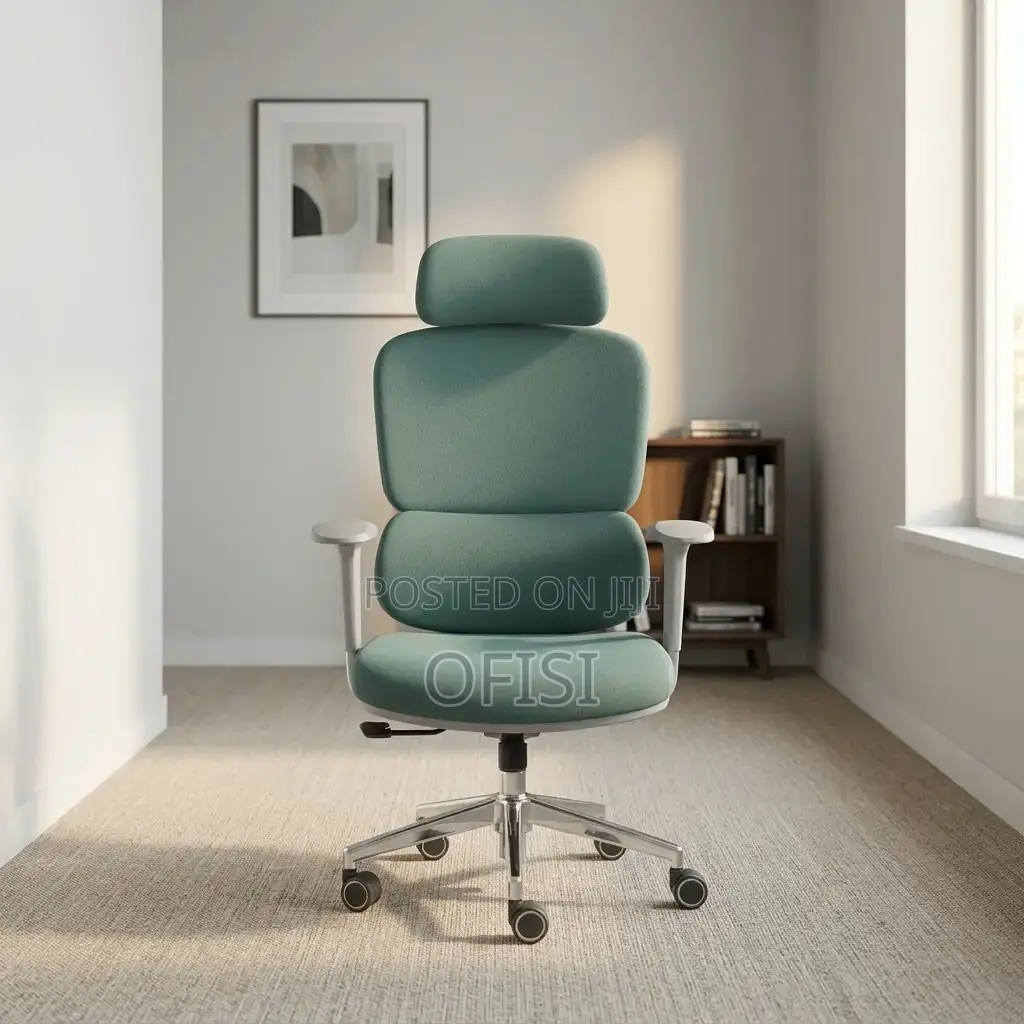 Office Chair; Fabric Orthopedic Office Seat - Green