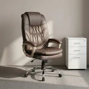 Office Chair; Brown Leather Executive Office Chair