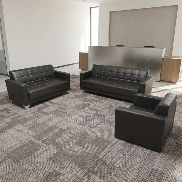 Office Sofa; Leather 5 Seater Reception Set - thumbnail 2
