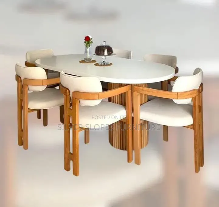 6- Seater Oval Shaped Dinning Sets.