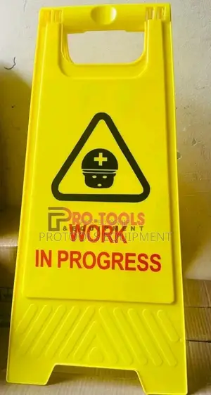 Work in progress caution signage