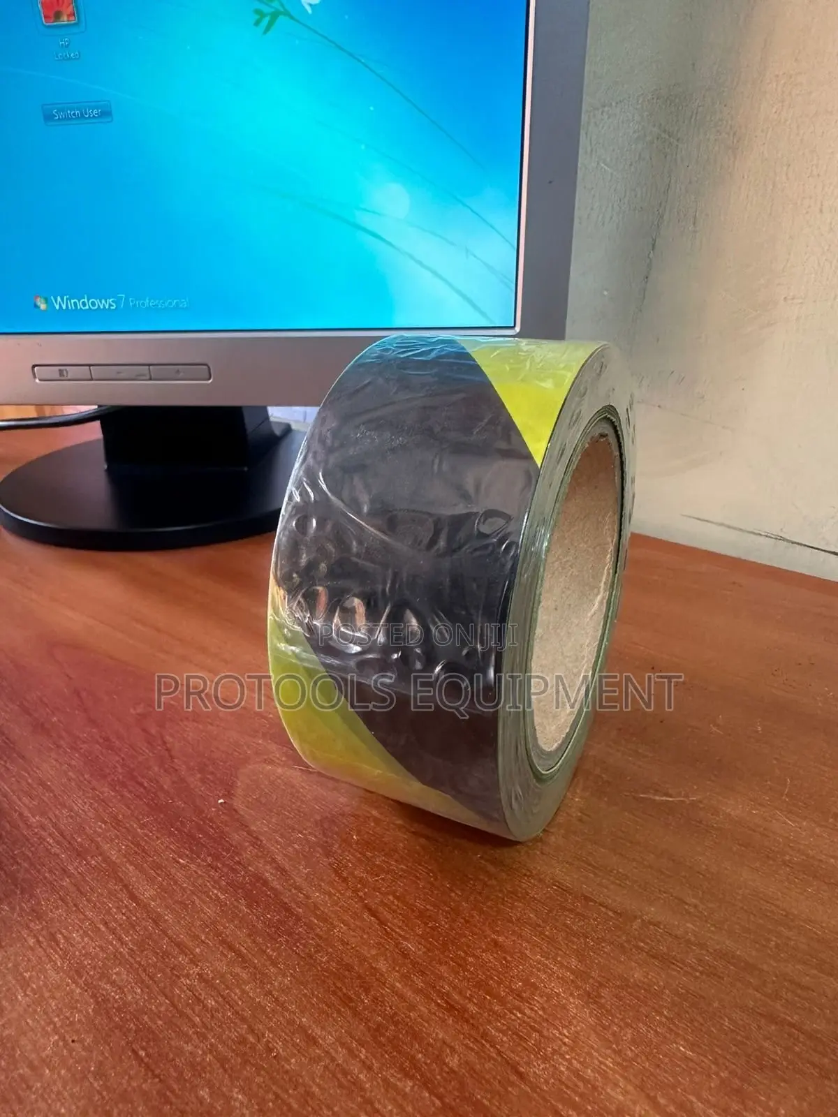 Black Yellow Warning Tape