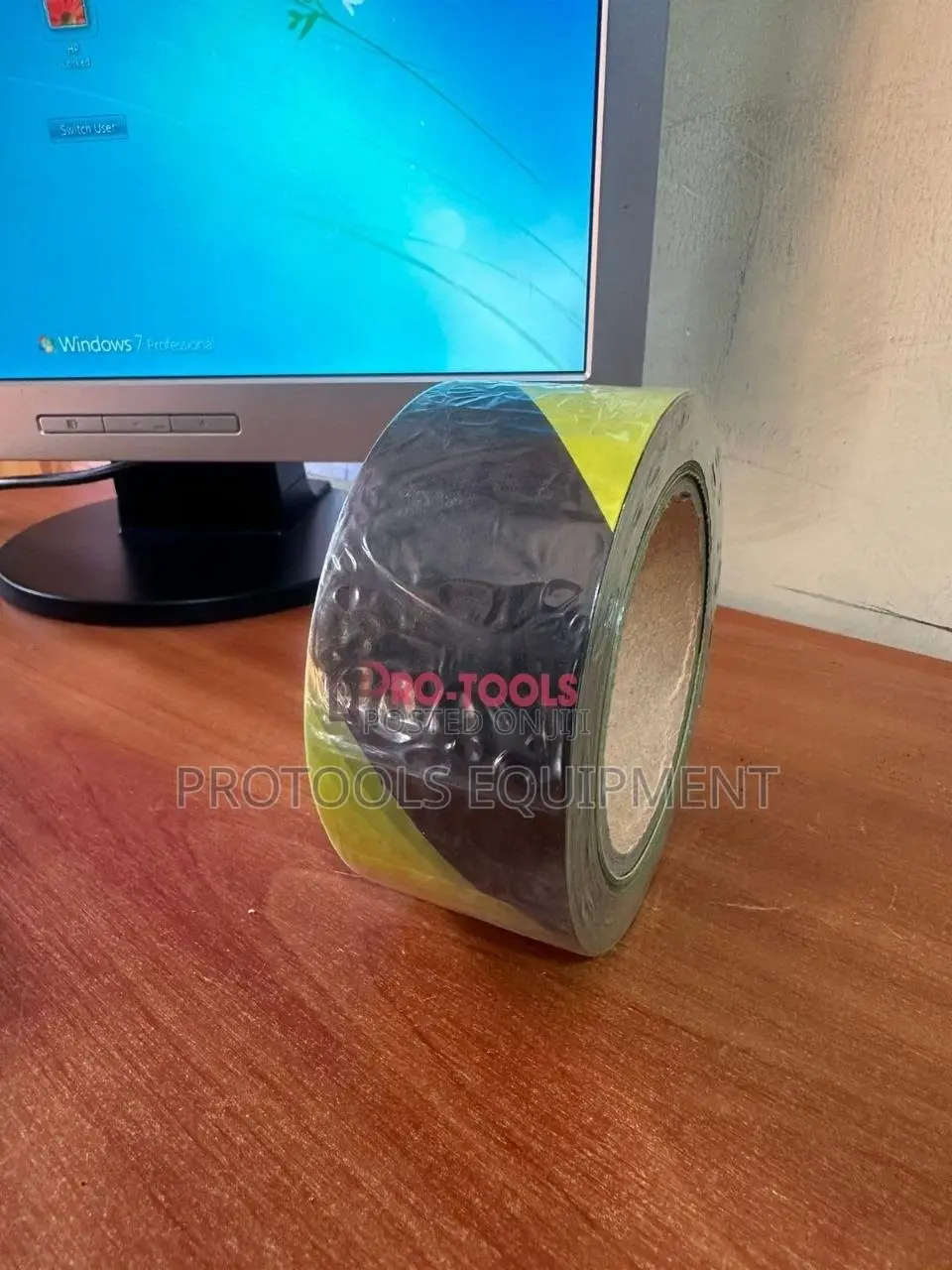 Black Yellow Warning Tape