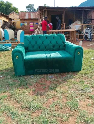 Emerald Green Velvet Love Seat.