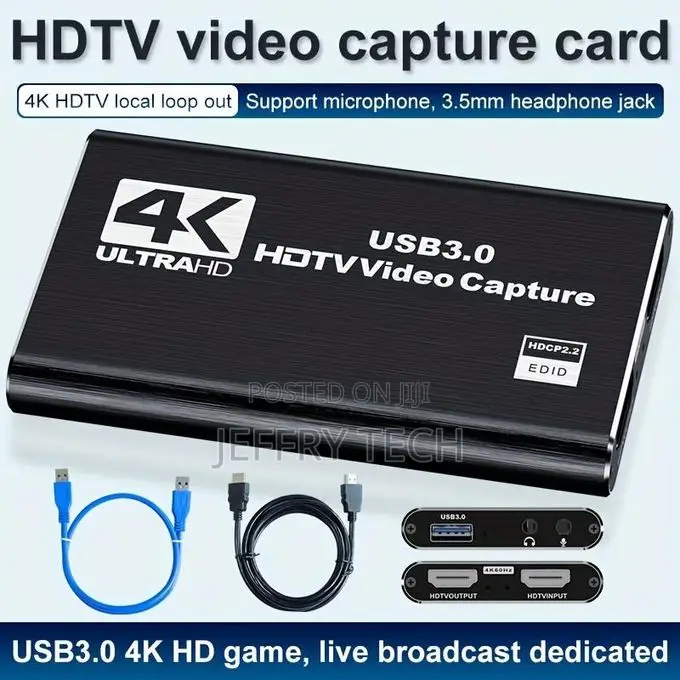 USB 3.0 HDMI Video Capture Card, Supports Passthrough and 1080P 60