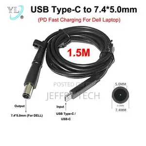 USB Type-C to DC 7.4mm*5.0mm Adapter Cable USB-C PD 3A Fast Charging P