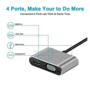 USB C Hub 4 in 1 Type C 3.0 Adapter to HDMI VGA PD Fast Charge SPL