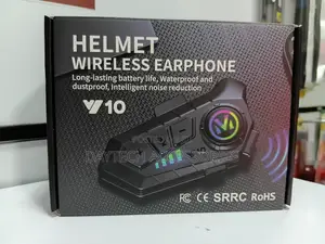 V10 Motorcycle Helmet Wireless Earphones - Black