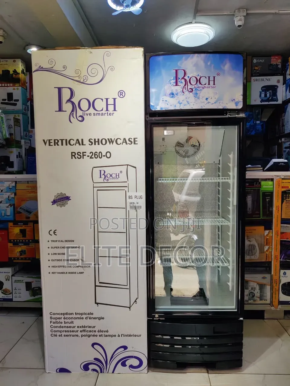 Roch 209L Showcase Display Fridge – Glass Door Beverage Cooler