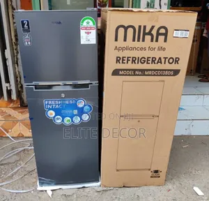 Mika 138L Double Door Refrigerator – Top Mount Freezer