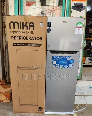 Mika 168L Double Door Refrigerator With Cool Pack – Silver Dark