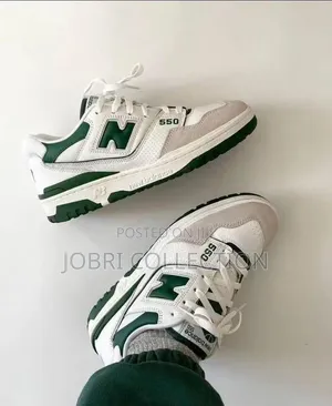 White Green New Balance 550 Sneakers