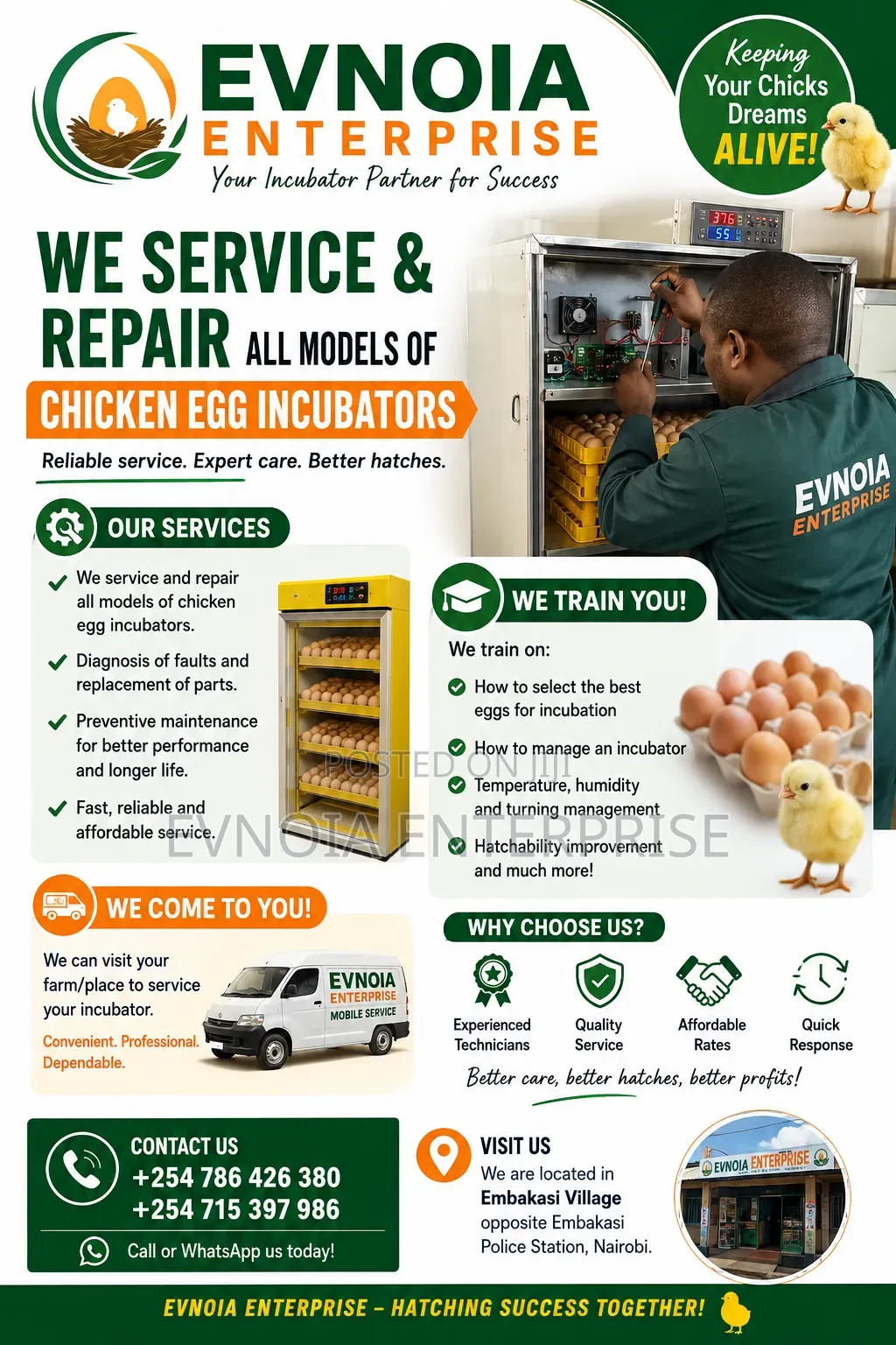 Poultry Incubators Fundi/Technician