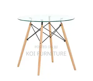 Home Tables; Classical Round Eames Glass Top Home Tables