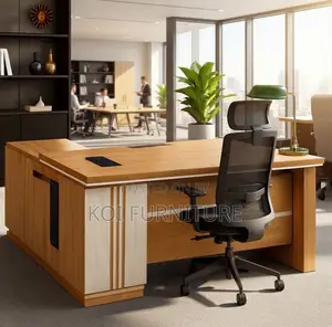 Office Desk; 1800mm Executive Brown Elegant Offices Desk