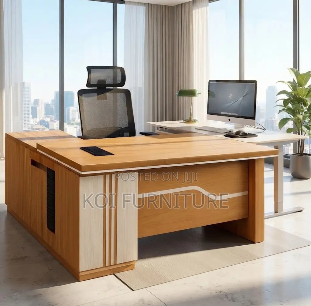 Office Desk; 1800mm Executive Brown Elegant Offices Desk