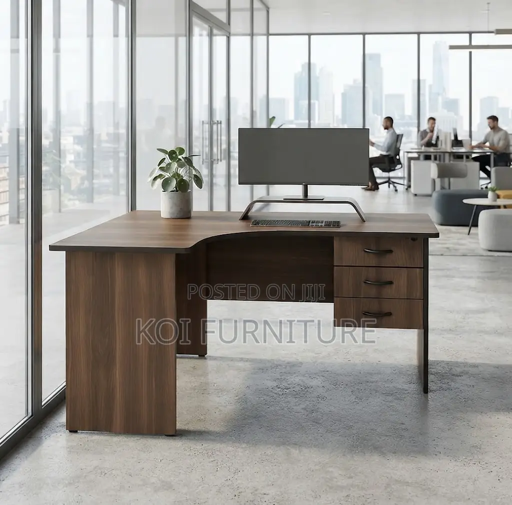 Office Desk; 1200mm Curved Home Office Table With Drawers